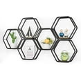 thumbnail image 5 of Set of 6 Hexagon Floating Shelves Honeycomb Shelves Wall Mounted for Wall Decor, 5 of 8