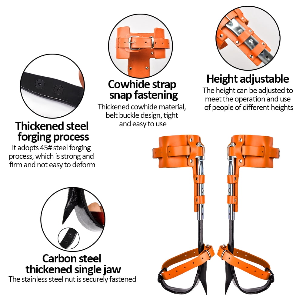 Tree Climbing Gear，Tree Climbing Spikes, Tree Climbing Gear with Adjustable Climbing Straps and Steel Core Flip Line, Rock Climbing Kit with Triple Lock Lanyard Adjuster