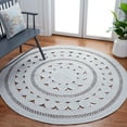 thumbnail image 2 of SAFAVIEH Cape Cod Donna Geometric Polyester Area Rug, Grey, 4' x 4' Round, 2 of 7
