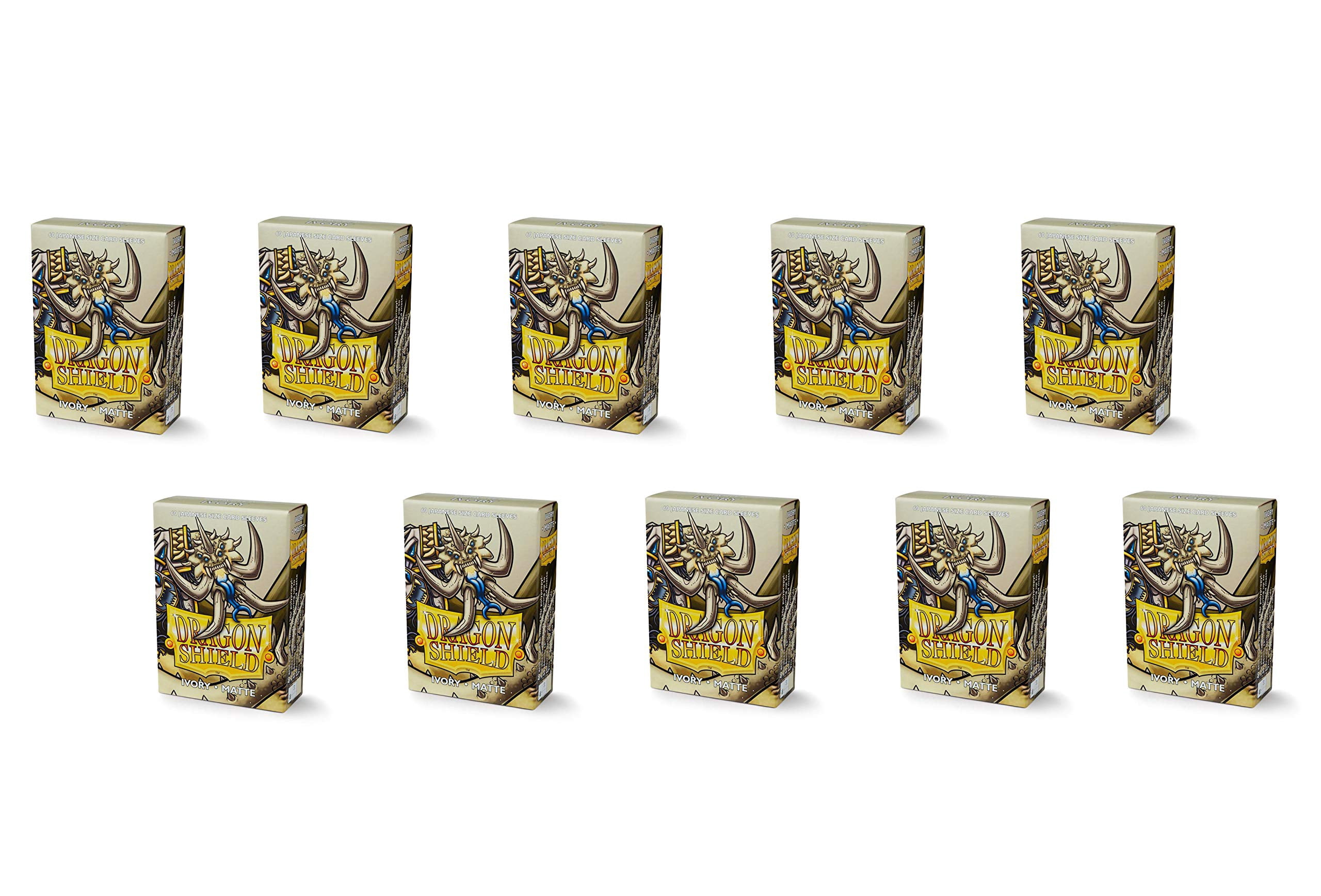 10 Packs Dragon Shield Matte Mini Japanese Ivory 60 ct Card Sleeves Display Case