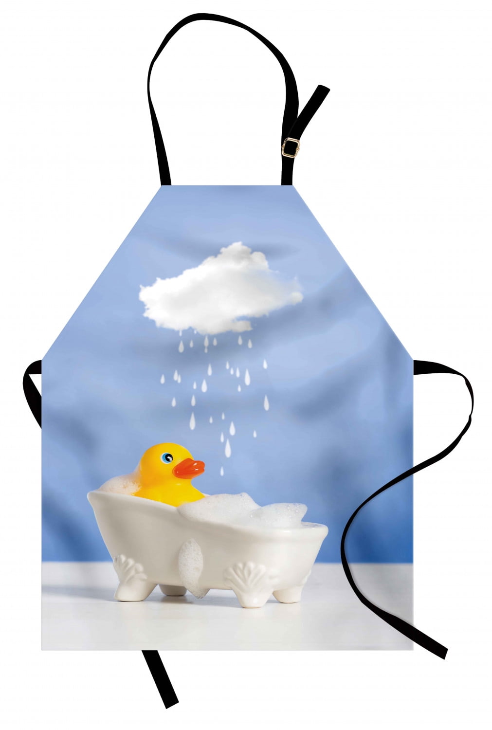 Rubber Duck Apron Rubber Duck Taking a Bath with Cloud Over Head