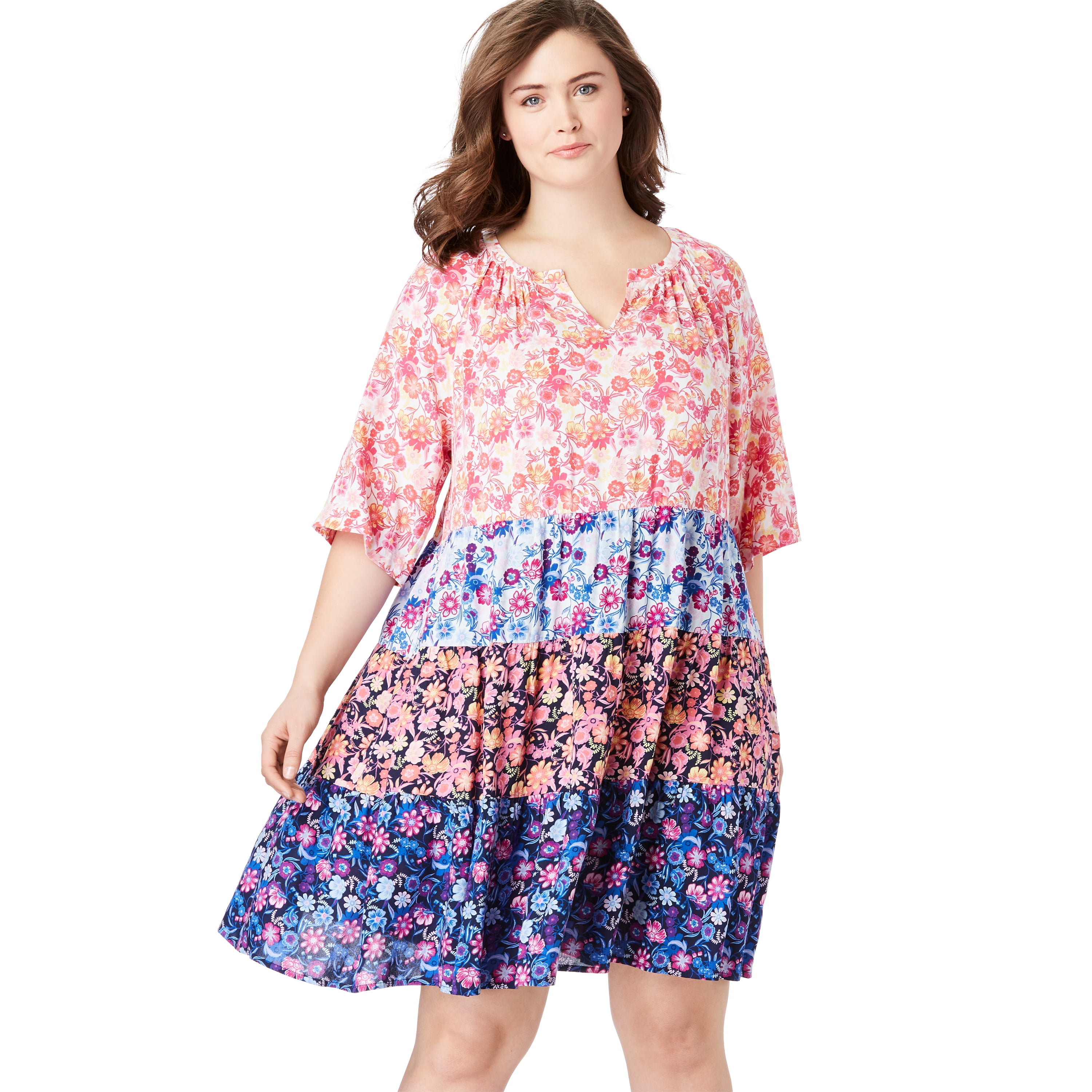 plus size trapeze dresses with sleeves