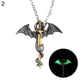 thumbnail image 4 of Men Glow In The Dark Dragon Sword Pendant Chain Necklace, 4 of 5