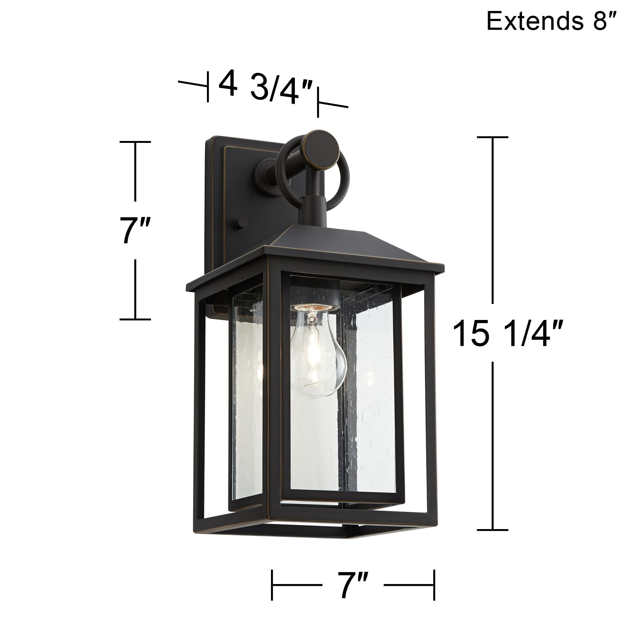 John Timberland Califa Mission Outdoor Wall Light Fixture Bronze Metal 15 1/4" Textured Clear Glass for Post Exterior Barn Deck House Porch Yard Patio