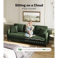 thumbnail image 3 of Welzona 83" Teddy Fabric Sofa, Modern 3-Seater Couch with 2 Throw Pillows, Tool-Free Assembly, Green, 3 of 9