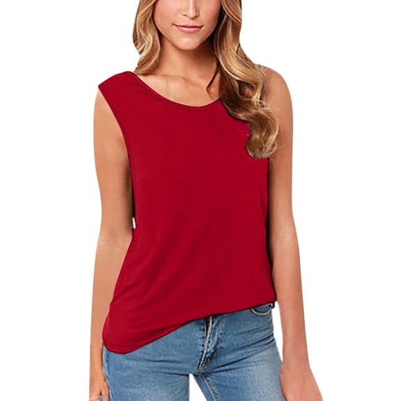 BSDJILFG Juniors Pajama Tops 2026 Summer Sleeveless Tank Top Casual Crewneck Loose Fit Pullover Shirts