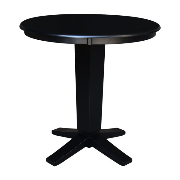 36" Solid Wood Round Top Dining Table with 4 Counter Height Stools