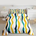 thumbnail image 2 of Homewish Orange Blue Stripes Bedding Comforter Set, Modern Abstract Line Twin Comforter Sets, Teens Kids Adult Men Bedding Set, Super Cozy Room Decor, 2-Piece, 2 of 8