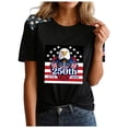 thumbnail image 6 of vigerkar 4th of July Outfits for Women USA Patriotic Shirts for Women Short Sleeve Red White and Blue Shirts American Flag Summer Tops (Black, XXL), 6 of 6