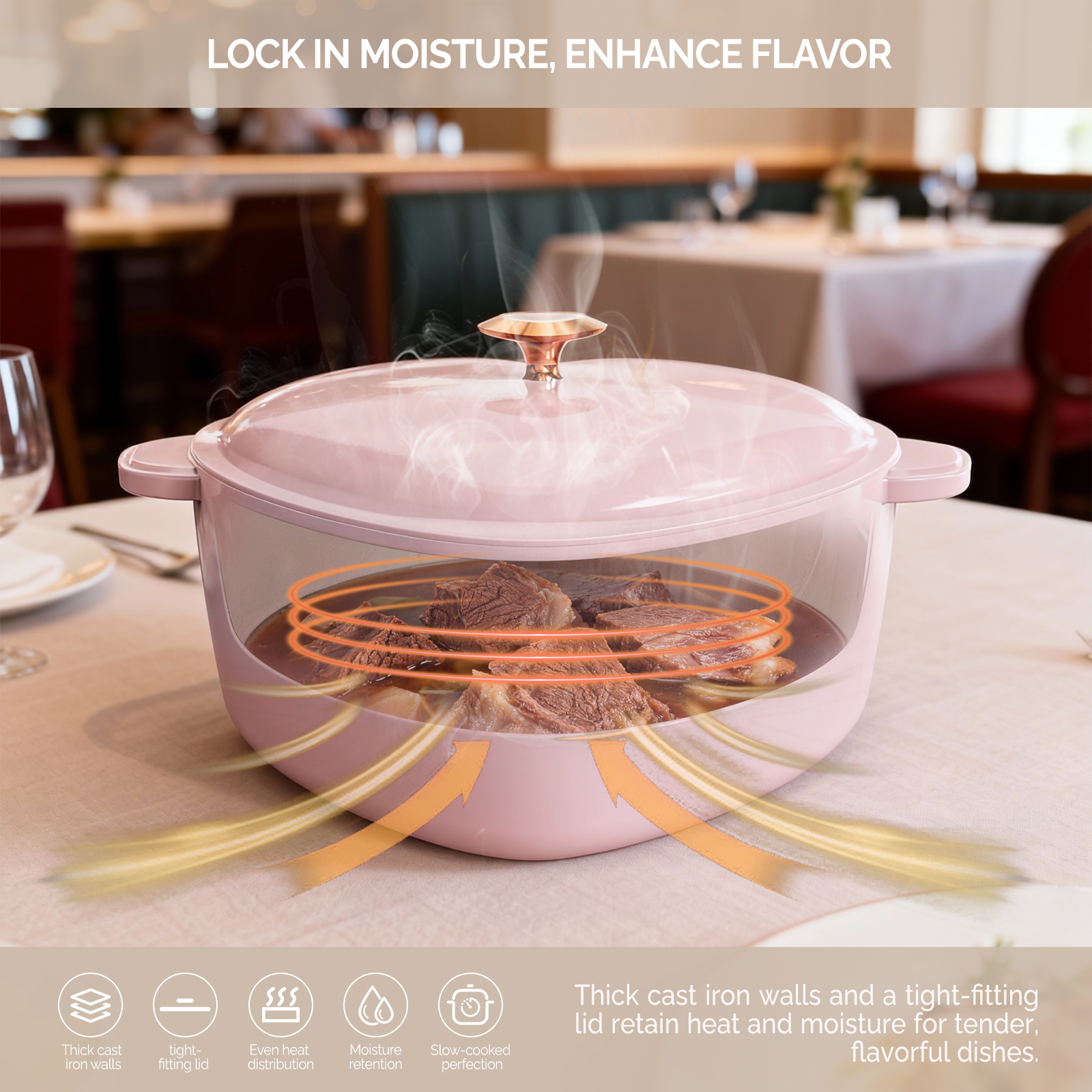 4qt Heart-Shaped Cooking Pot, 24cm Inner Diameter