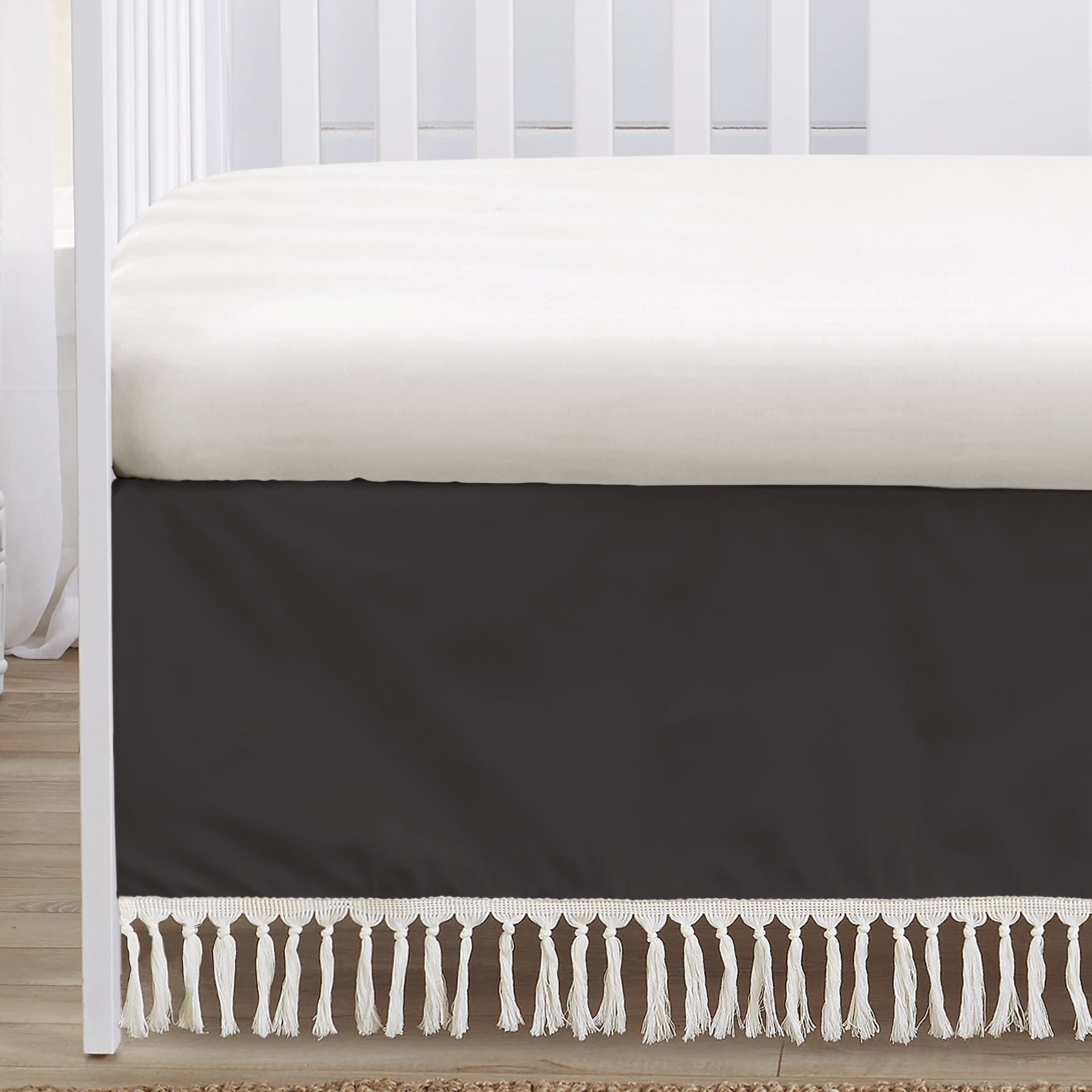 Sweet Jojo Designs Boho Floral Wildflower Orange Black Blue 4 Piece Crib Bedding Set