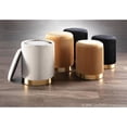 thumbnail image 3 of Marla Contemporary Nesting Pleated Ottoman Set in Gold Metal and Orange Velvet by LumiSource, 3 of 10