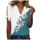 thumbnail image 2 of Fiudx Ofertas de La Semana Blusa de Manga Corta de Verano con Cuello En V para Mujer, Sexy, Informal, con Estampado Regular, 2 of 5