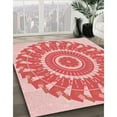thumbnail image 2 of Ahgly Company Indoor Round Patterned Flamingo Pink Area Rugs, 5' Round, 2 of 6