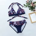 thumbnail image 5 of Elainilye Fashion Bikinis Sets for Women Sexy Flower Printing Backless Bikini Two-Pieces Swimwear Swimsuit Beachwear Set,Purple, 5 of 9