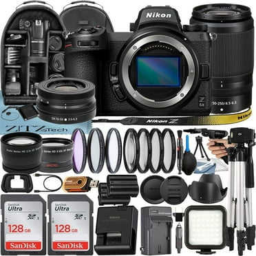 Nikon Z6 II Mirrorless Camera with NIKKOR 16-50mm   DX 50-250mm Zoom Lens   2 Pack 128GB SanDisk Card   Case   Tripod   ZeeTech Accessory Bundle