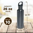 thumbnail image 5 of Stainless Steel Water Bottles 26 oz. Set of 10, Bulk Pack - Reusable, Leak Proof, Perfect for Gym, Hiking, Camping, Outdoor Sports - Grey, 5 of 5