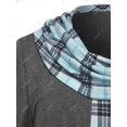 thumbnail image 3 of Camiseta Talla Extra a Cuadros Cuello Vuelto Rosegal  Mangas largas de talla grande, 3 of 5