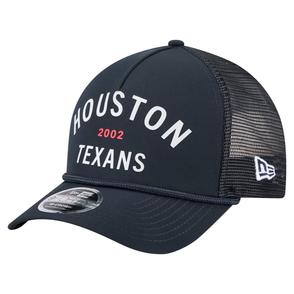 Men's-New Era Navy Houston Texans Active Minimalist M-Crown A-Frame 9FORTY Adjustable Hat
