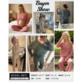 thumbnail image 3 of UVN Outfit Sets for Women Two Piece Sets Winter Casual Long Sleeve Tops and Long Pants Lounge Sets Ribbed Knit Pajama Sets with Pockets, 3 of 4