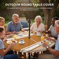 thumbnail image 3 of Round Outdoor Tablecloth with Umbrella Hole and Zipper, Farmhouse Burnt Orange Striped Tablecloth with Elastic Waterproof, Modern Minimalist Stripes Patio Table Covers for 45" - 54" Pool Tables, 3 of 9