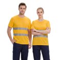 thumbnail image 6 of TOMVIGX Mens Shirts Short Sleeve Breathable Quick Dry Running Outdoor Athletic Workout Shirts High Visibility Reflective Safety Moisture Wicking Shirts Yellow M, 6 of 6