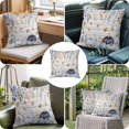 thumbnail image 4 of Throw Pillow Covers, Navy Blue Pumpkins Fall Decorative Throw Pillow Covers 20x20 Inch, Thanksgiving Botanical Leaf Wood Square Linen Pillow Cases for Couch/Living Room/Sofa, 4 of 9