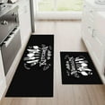 thumbnail image 2 of Kitchen Mats for Floor 2 Piece Set Black and White Rug Decor Washable 17"x47"+17"x30" (Tableware), 2 of 6