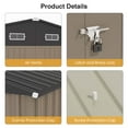 thumbnail image 2 of Patiowell 10x12 ft Metal Outdoor Storage Shed, Garden Tool Shed with Lockable Door & Sloping Roof, for Backyard Garden Patio, Brown, 2 of 9