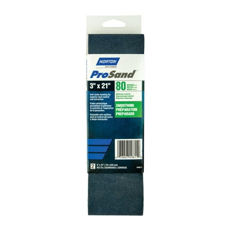 

Norton 49611 3X High Performance Power Sanding Belt 21 in x 3 in 80 Grit