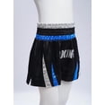 thumbnail image 5 of YiZYiF Kids Boys Boxing Outfits Metallic Trim Satin Belted Hooded Cloak Robe and Martial Arts MMA Blue&Silver 14, 5 of 7