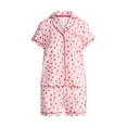 thumbnail image 6 of Joyspun Women’s Dreamy Soft Collection Notch Collar Knit Top and Boxer Shorts Pajama Set, Sizes XS-3X, 6 of 7