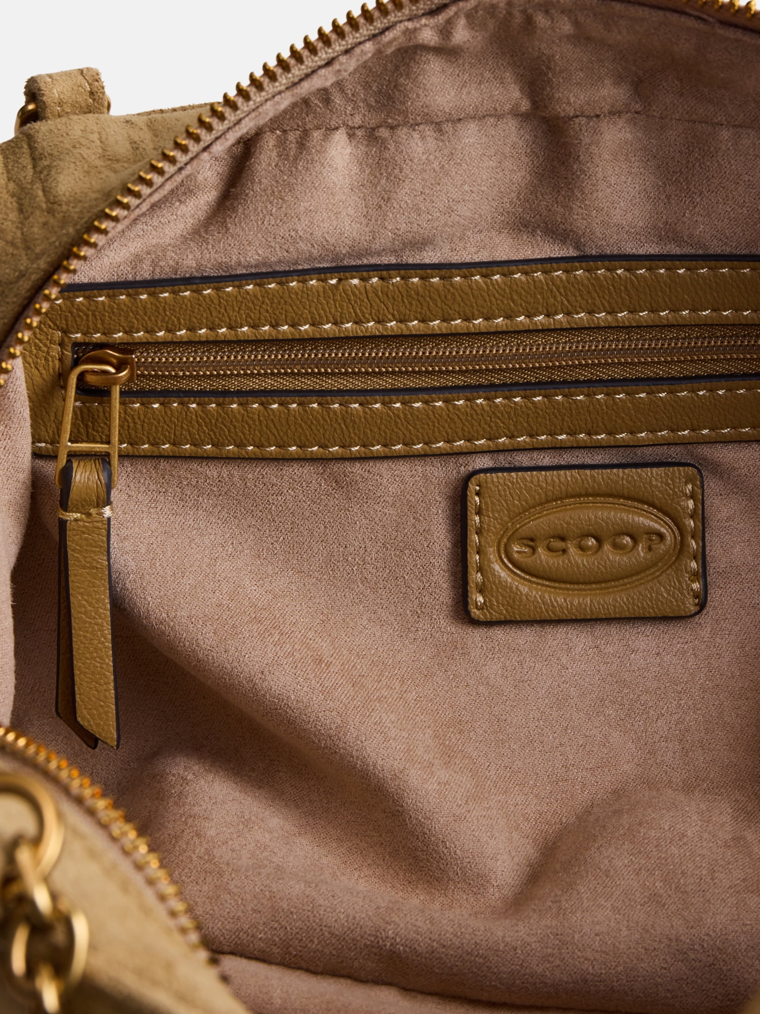 Scoop Women's Faux Suede Chain Shoulder Bag, Dusty Camel