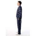 thumbnail image 2 of #FollowMe Mens Plaid Button-Front Flannel Pajama Set  Classic & Comfortable Sleepwear (Blue - Plaid, X-Large), 2 of 3