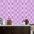 thumbnail image 2 of Peel and Stick Wallpaper Purple Checkerboard Light Dark Shades Wall Mural 17.7in x 9.8ft Self Adhesive Removable Wall Paper Renter Friendly Wallpaper for Nursery Bedroom Cabinets, 2 of 8
