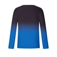 thumbnail image 4 of Puntoco Men's Solid Color Gradient T-Shirt Tops 3D Gradient T Shirt Athletic Simple Summer Long Sleeve Casual Tops Blue 14(XXXXL), 4 of 5