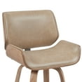 thumbnail image 5 of Armen Living Swivel Bar Stool with White Wash Finished Wood and Vintage Brown Upholstery, 5 of 5