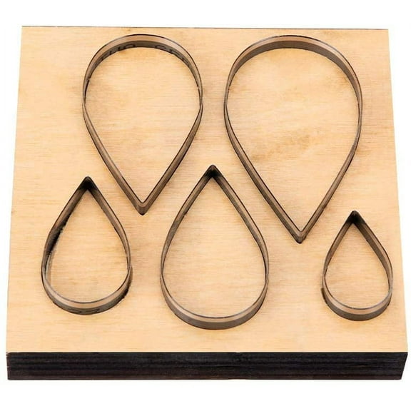 1pc Embossing Wooden Cutting Dies Leather Mold for DIY Art Crafts Fabric Accessory Jewelry Making Teardrop 125x125x24mm