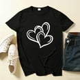 thumbnail image 2 of Valentine's Day Shirt for Women Black Heart Outline Graphic Tee Soft Stretch Casual T-Shirt Gift for Her S-4XL,Size 3XL, 2 of 7
