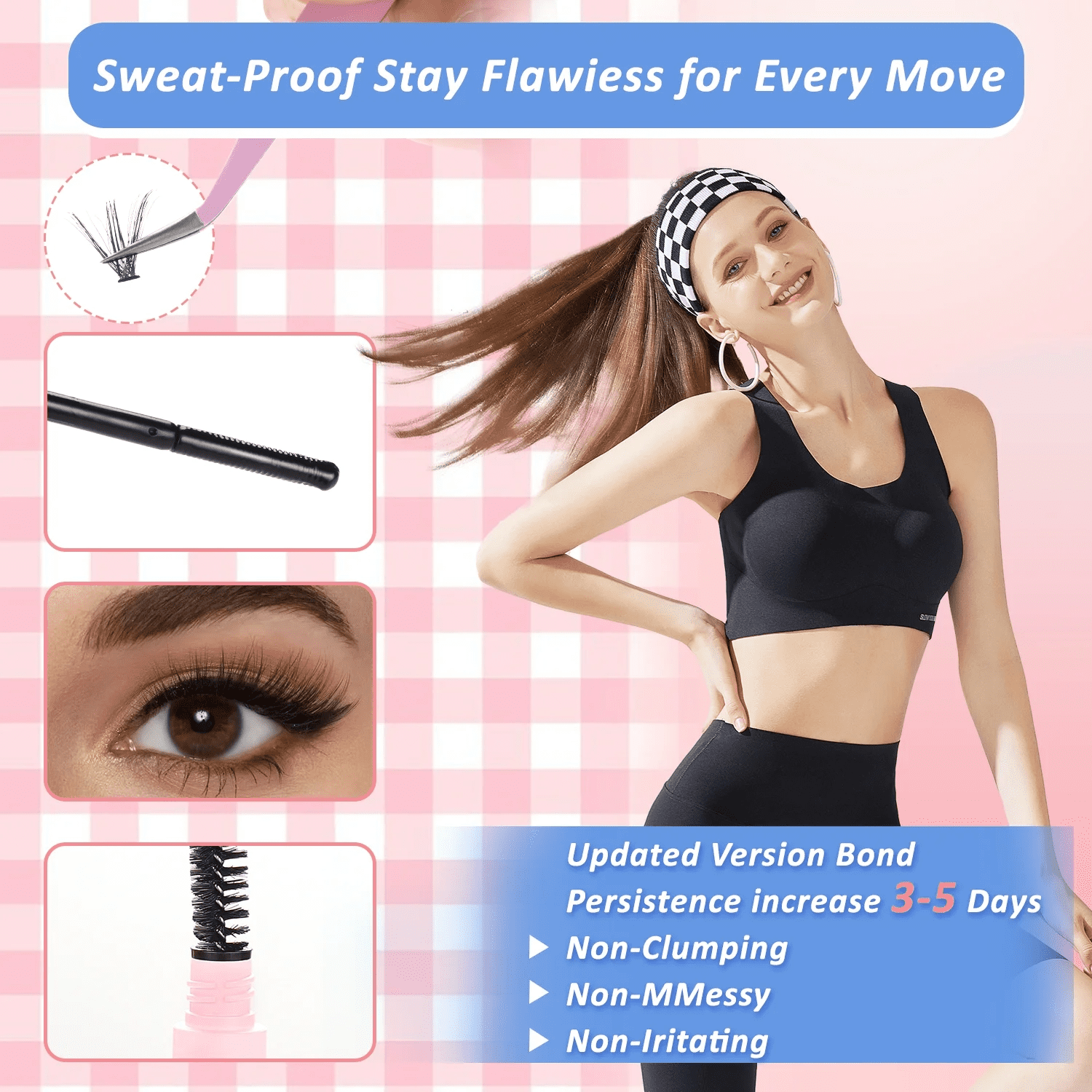 HCUSIHFEW  Lash Extension Kit 640pcs Individual Lashes Cluster Eyelash Extension Kit 30D+40D 9-16mm Mixed Color Lashes