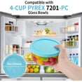 thumbnail image 4 of Couvercles de Remplacement en Silicone pour 4 Tasses pour Pyrex 7201-PC, Couvercle de Rangement à Joint Rond 4 Pcs Sécuritaire pour Bols en Verre, pour Micro-Ondes, Lave-Vaisselle et Congélateur, Étanche, 4 Couleurs pour une Différenciation Facile, 4 of 6
