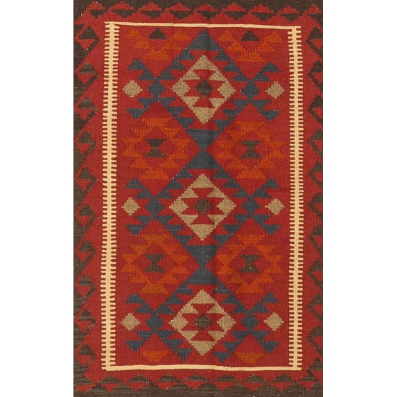 Ahgly Company Indoor Rectangle Contemporary Sienna Brown Oriental Area Rugs, 3' x 5'
