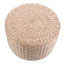Milisten Handwoven Straw Stool Light Brown Lightweight Seat for Home, Outdoor, Patio, Garden, and Decor Use