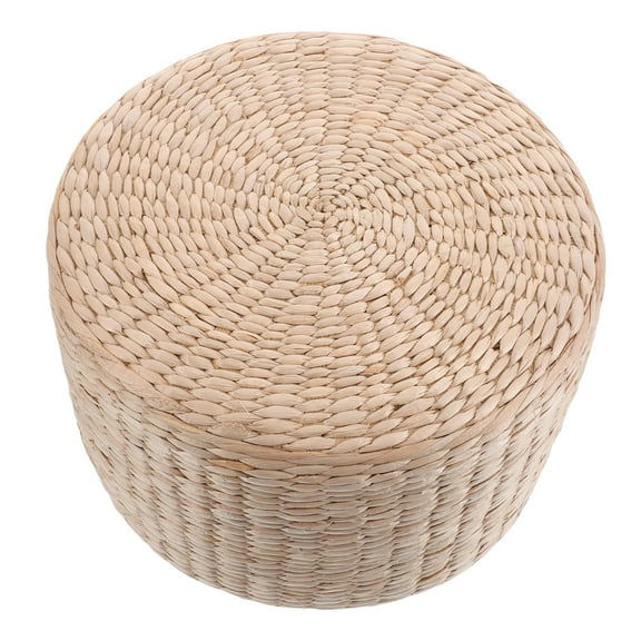 Milisten Handwoven Straw Stool Light Brown Lightweight Seat for Home, Outdoor, Patio, Garden, and Decor Use