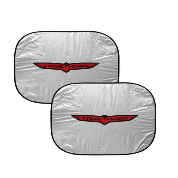 Jeep Trailhawk Logo Dual Panels 2-28" x 24" Easy Folding Windshield Sun Shade