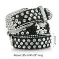 thumbnail image 2 of Gothic Head Skull Bone Buckle Belt for Dress Waist Belt Shinning Rhinestone Buckle Wide Waist Belt Ladies Formal Coat, 2 of 6