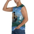 thumbnail image 3 of Balery Two Brave Cats Are Floating On The Sea Iceberg Men's Sleeveless Muscle Shirts Workout Tank Top, Moisture Wicking, Odor Protection-Small, 3 of 8