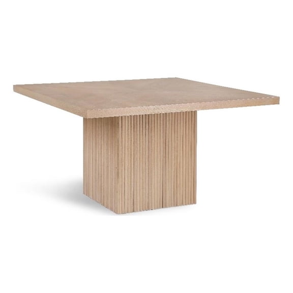 Bowery Hill Contemporary Square Natural Solid Wood and Oak Veneer Dining Table