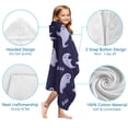 thumbnail image 7 of Dark Purple Halloween Ghosts with Boo Hooded Bath Towel，60"x35" for Ages 3 To 12 Kids, Quick Dry Lightweight Soft Microfiber Hood Beach Towel Cover Up for Kids, 7 of 7