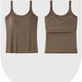 thumbnail image 3 of Womens Tank Top Wide Strap Undershirt Workout Yoga Shirt Cotton Camisole with Shelf Bra, 3 of 5